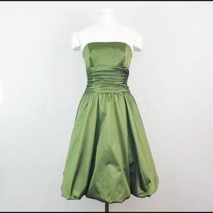David’s Bridal Strapless Green Dress